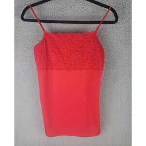 Boutique Essentials Feminine Cami Top Tank Small Red Adjustable Straps Sexy Hot